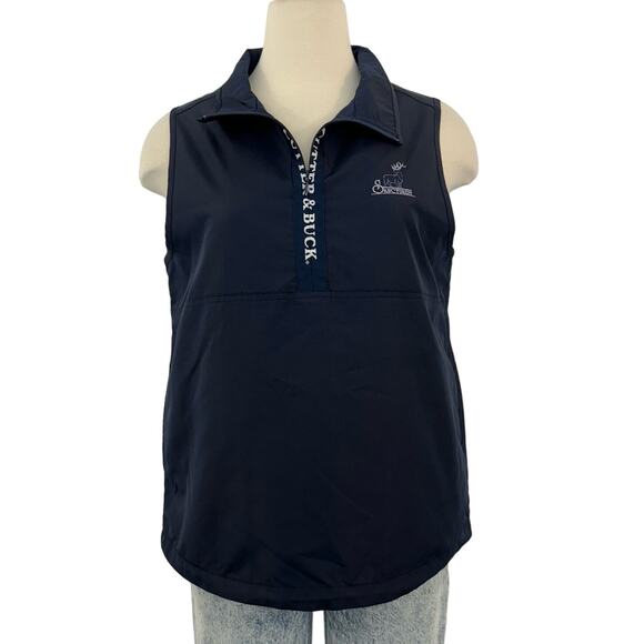 Cutter & Buck Sleeveless Windbreaker Vest Half Zipped Navy Blue | Women's Small - Picture 1 of 10